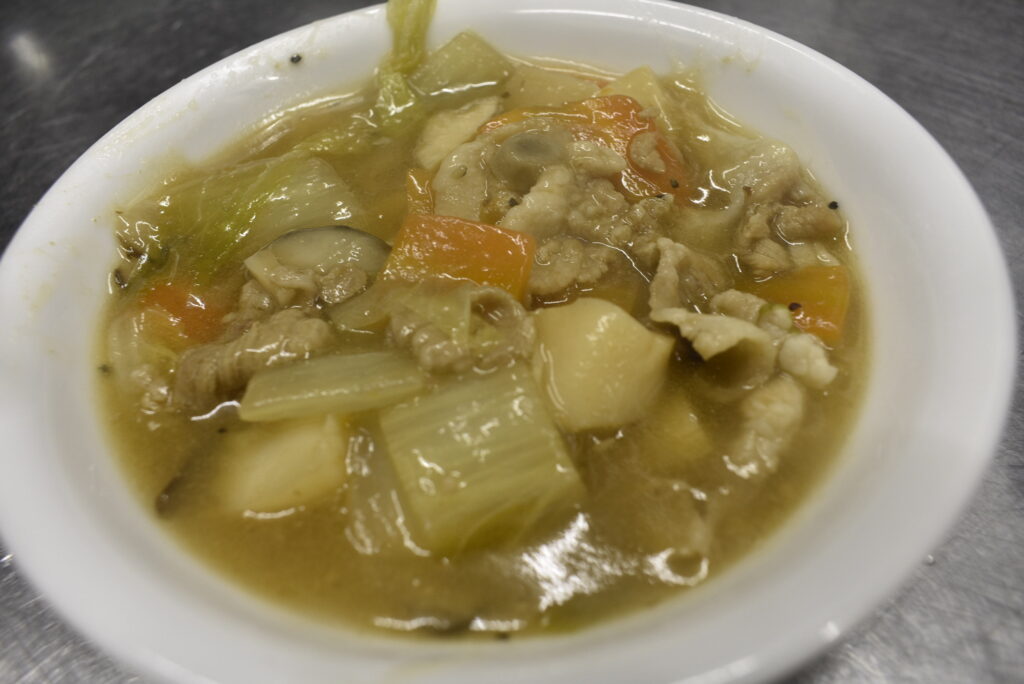 夕食　南蛮漬け 八宝菜