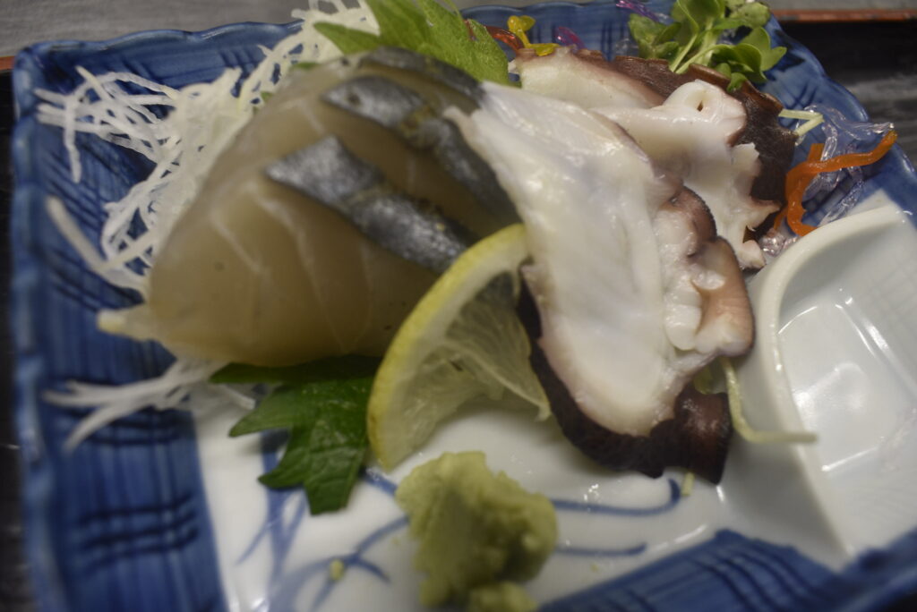 夕食　南蛮漬け 刺身