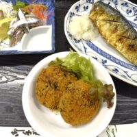 夕食　こいわし　刺身